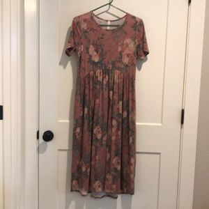 Orange creek Mauve floral midi dress